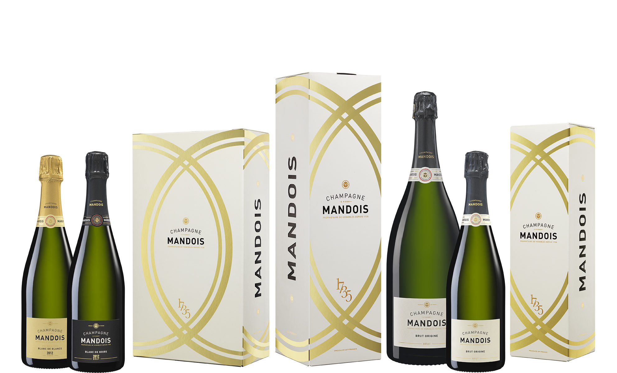Gamme nouveaux coffrets Champagne Mandois 2020